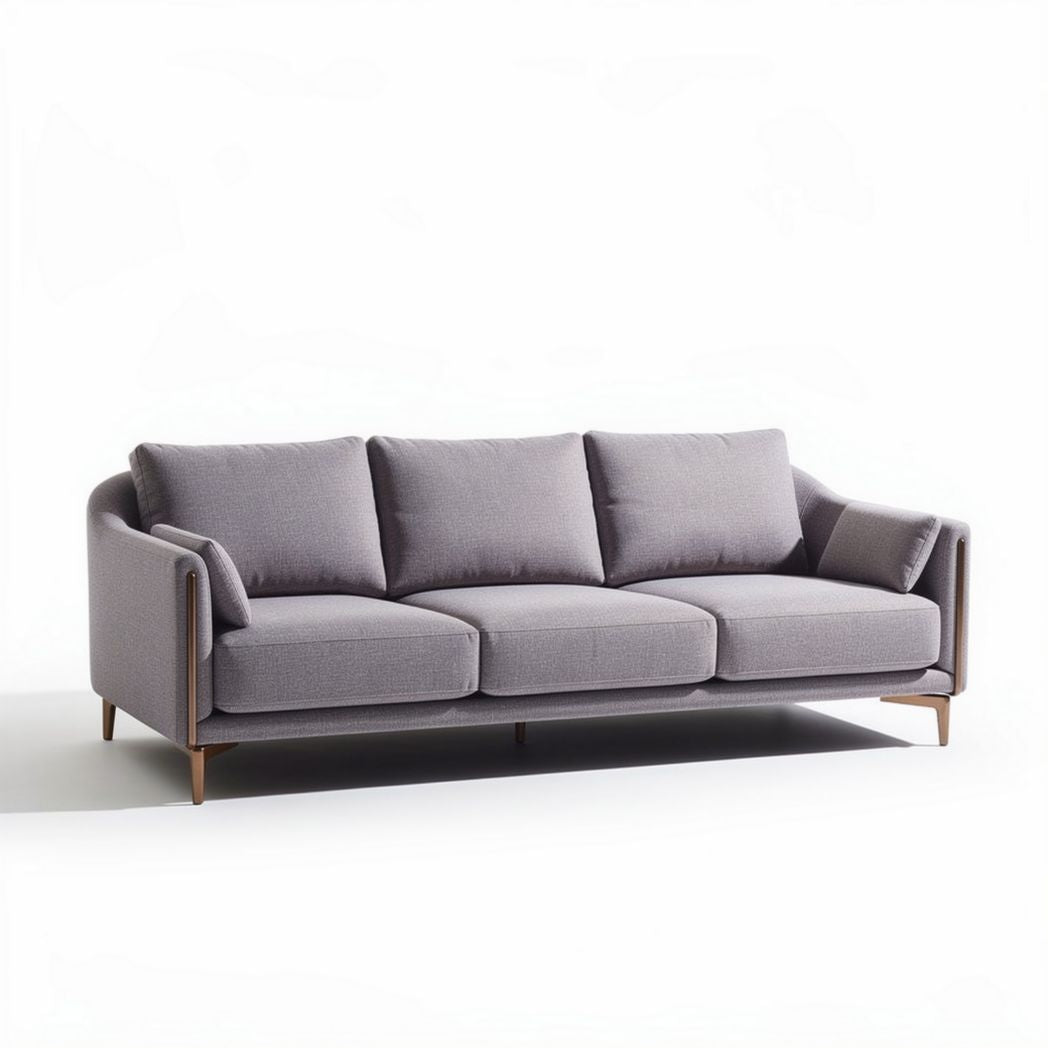 Sofa w kolorze szarym z tapicerką materacową 230 x 85 x 80cm