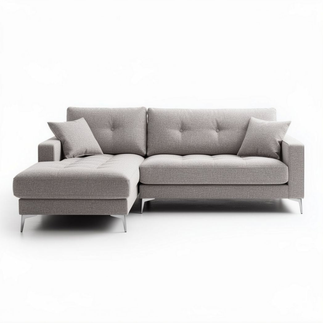 Sofa narożna w kolorze turkusowym z materiału tekstylnego 200 x 90 x 85 cm